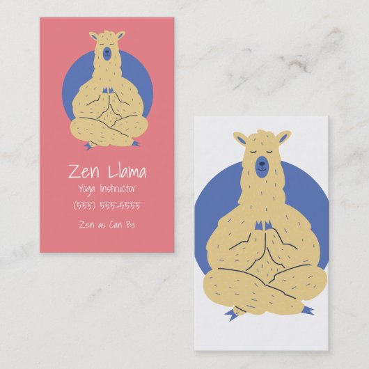 Yoga Llama Visitekaartje (Voorkant / Achterkant)