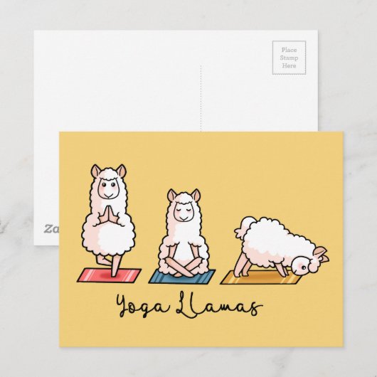 Yoga Llamas Briefkaart (Voorkant / Achterkant)