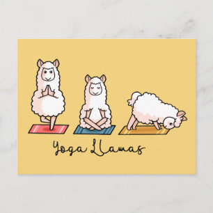 Yoga Llamas Briefkaart