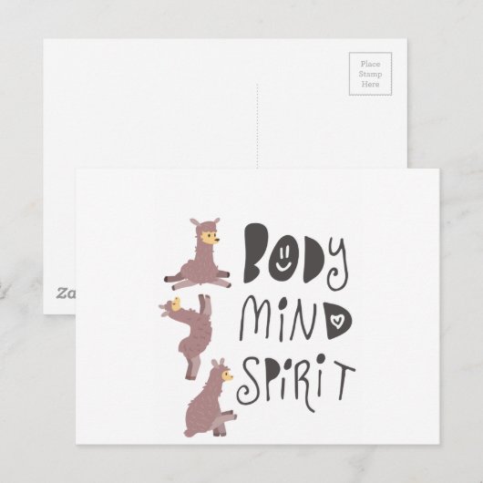 Yoga Llamas Briefkaart (Voorkant / Achterkant)