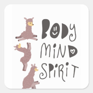 Yoga Llama's Vierkante Sticker