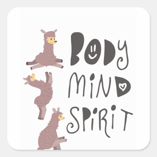 Yoga Llama's Vierkante Sticker (Voorkant)