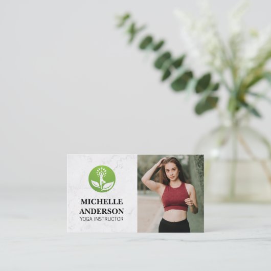 Yoga logo | Aangepaste professionele foto Visitekaartje (Staand voorkant)