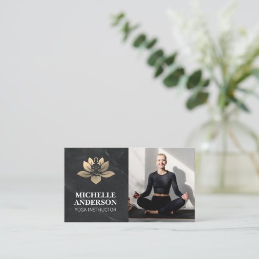 Yoga logo | Foto toevoegen Visitekaartje (Staand voorkant)