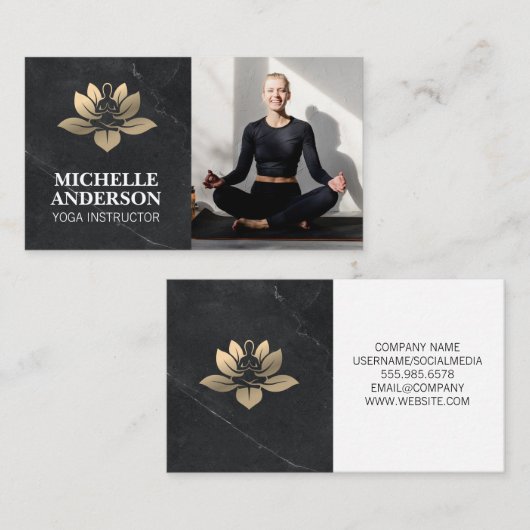 Yoga logo | Foto toevoegen Visitekaartje (Voorkant / Achterkant)