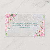 Yoga Logo | Marmer Pink Flowers Visitekaartje (Achterkant)