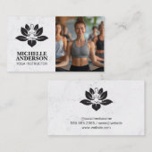 Yoga Logo | Vrouw glimlacht mediterend Visitekaartje (Voorkant / Achterkant)