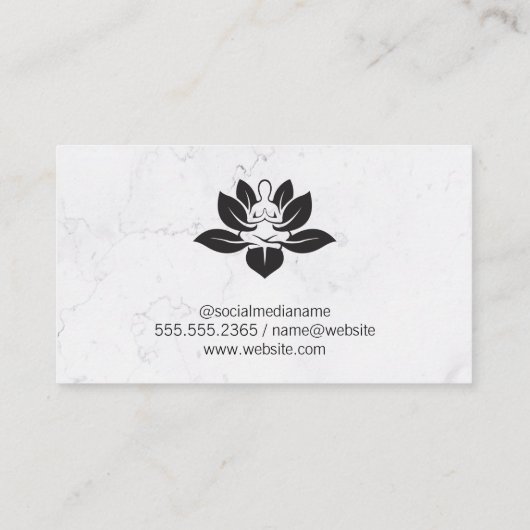 Yoga Logo | Vrouw zittend in meditatie Visitekaartje (Achterkant)