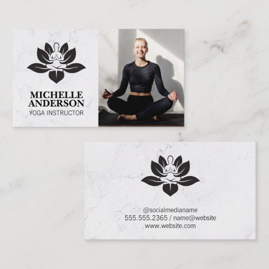 Yoga Logo | Vrouw zittend in meditatie Visitekaartje (Voorkant / Achterkant)