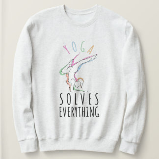 Yoga lost alles op trui