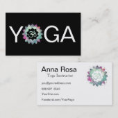 *~* Yoga Lotus Aum OM Mandala Instructeur Visitekaartje (Voorkant / Achterkant)
