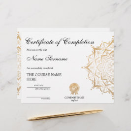 Yoga Lotus Certificate of Completion Award cursus