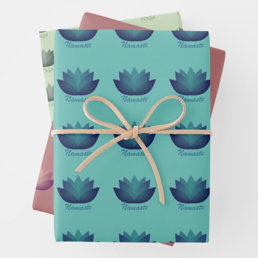 Yoga Lotus Flower Pattern Inpakpapier Vel (In situ)