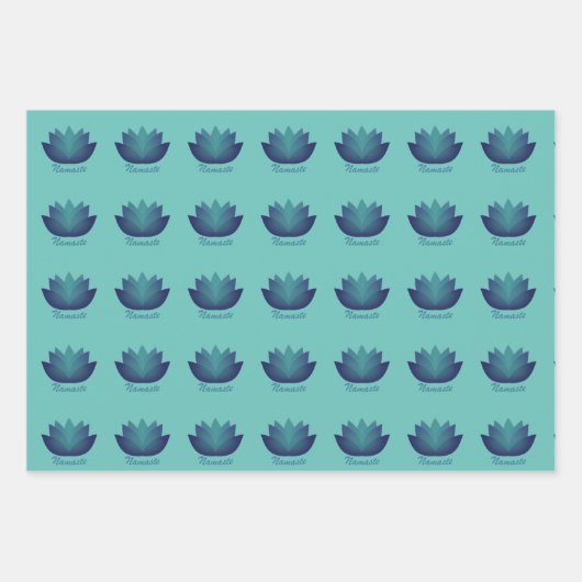 Yoga Lotus Flower Pattern Inpakpapier Vel (Voorkant)