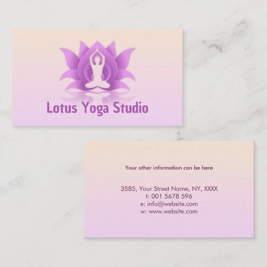 Yoga Lotus Flower Pose Visitekaartje (Voorkant / Achterkant)