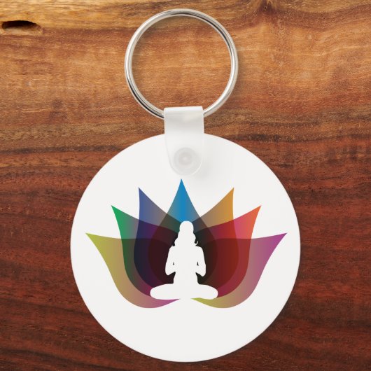 Yoga Lotus Flower Sleutelhanger (Voorkant)