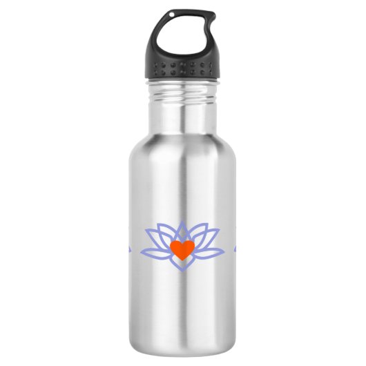 Yoga Lotus Heart Waterfles (Voorkant)