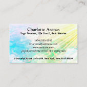 Yoga Lotus Instructeur Reiki Life Coach Waterverf Visitekaartje (Achterkant)