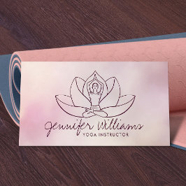 Yoga Lotus Line art - Zacht Roos Visitekaartje