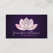 Yoga Lotus Line art - Zacht Roos Visitekaartje (Voorkant)