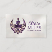 Yoga Lotus Maan - Diep Violet Visitekaartje (Voorkant)