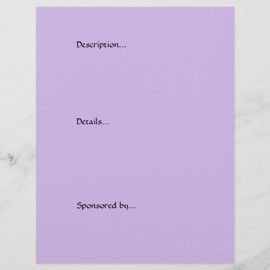 Yoga Lotus Man Violet 8.5 x 11 Event Flyer (Achterkant)