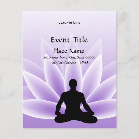 Yoga Lotus Man Violet Small Event Flyer (Voorkant)