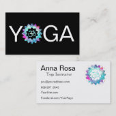 *~* Yoga Lotus Mandala Leraar Instructeur Aum Om Visitekaartje (Voorkant / Achterkant)