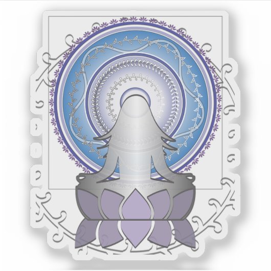 Yoga Lotus Mandala - Spirituele Sticker (Voorkant)