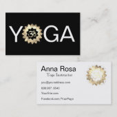 *~* Yoga Lotus OM Mandala Leerinstructeur Aum Visitekaartje (Voorkant / Achterkant)