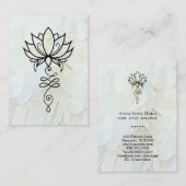 *~* Yoga Lotus Peony Nirvana Sacred Geometry Visitekaartje (Voorkant / Achterkant)