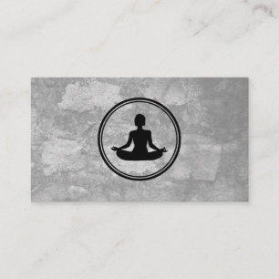 Yoga Lotus Pose Grijze Textuur Visitekaartje
