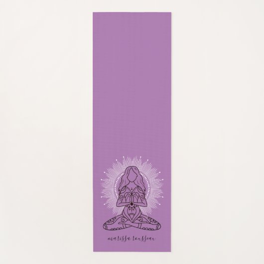 Yoga Lotus Pose Lavender Yoga Mat (Voorkant)