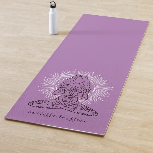 Yoga Lotus Pose Lavender Yoga Mat (In situ)
