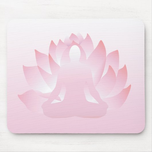 Yoga Lotus Pose Pink Flower Namaste Mousepad Muismat (Voorkant)