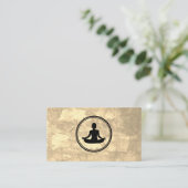 Yoga Lotus Pose Sepia Texture Visitekaartje (Staand voorkant)