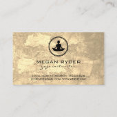 Yoga Lotus Pose Sepia Texture Visitekaartje (Achterkant)