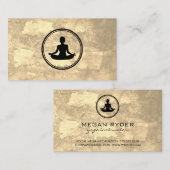 Yoga Lotus Pose Sepia Texture Visitekaartje (Voorkant / Achterkant)