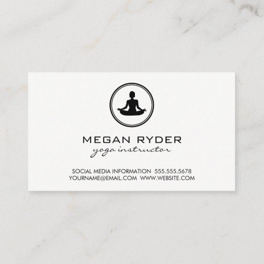 Yoga Lotus Pose Sepia Textuur Visitekaartje (Achterkant)