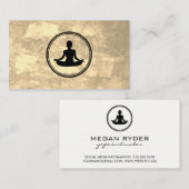 Yoga Lotus Pose Sepia Textuur Visitekaartje (Voorkant / Achterkant)