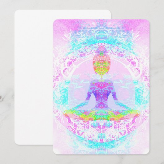 Yoga lotus pose. Uitnodiging (Voorkant / Achterkant)