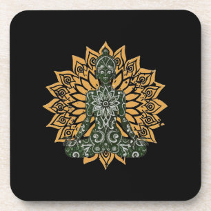 Yoga Lotus Pose Zen Graphic Bier Onderzetter