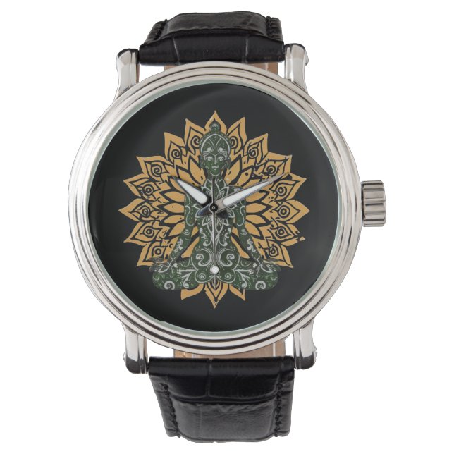 Yoga Lotus Pose Zen Graphic Horloge (Voorkant)