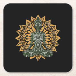 Yoga Lotus Pose Zen Graphic Kartonnen Onderzetters