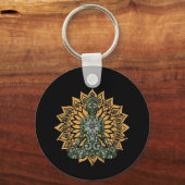 Yoga Lotus Pose Zen Graphic Sleutelhanger (Achterkant)