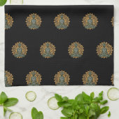 Yoga Lotus Pose Zen Graphic Theedoek (Gevouwen)