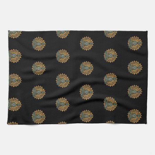 Yoga Lotus Pose Zen Graphic Theedoek (Horizontaal)