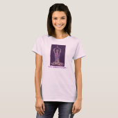 Yoga lotus poseren in Paarse met Spirituele quote T-shirt (Voorkant volledig)