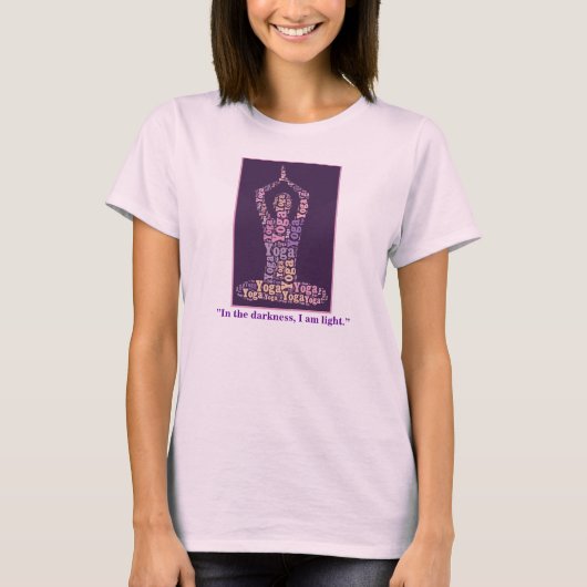 Yoga lotus poseren in Paarse met Spirituele quote T-shirt (Voorkant)