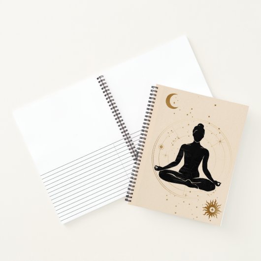 Yoga lotus position silhouette zen journal collage notitieboek (Binnen)